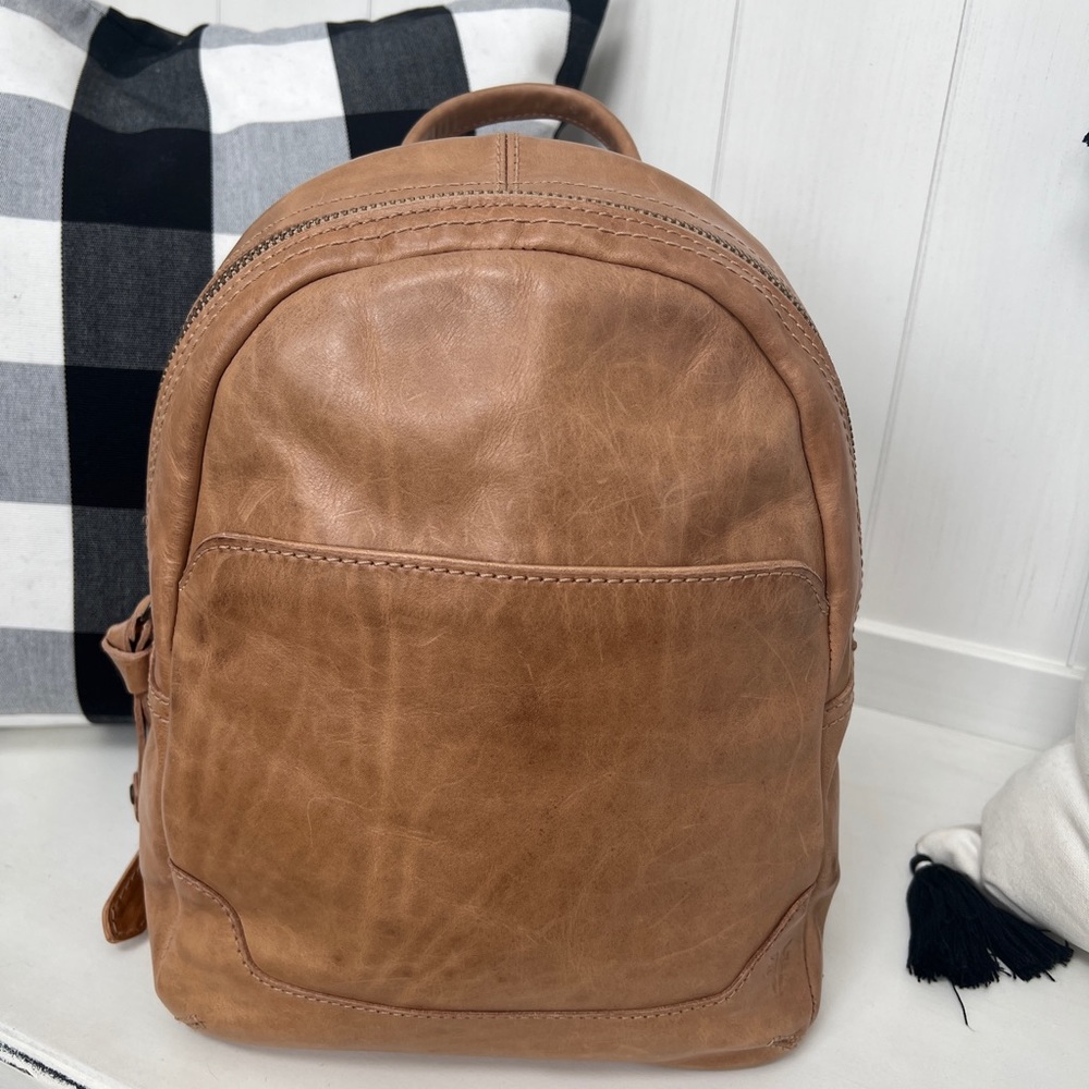 Frye Tan Leather Mini Backpack - Picture 9 of 12